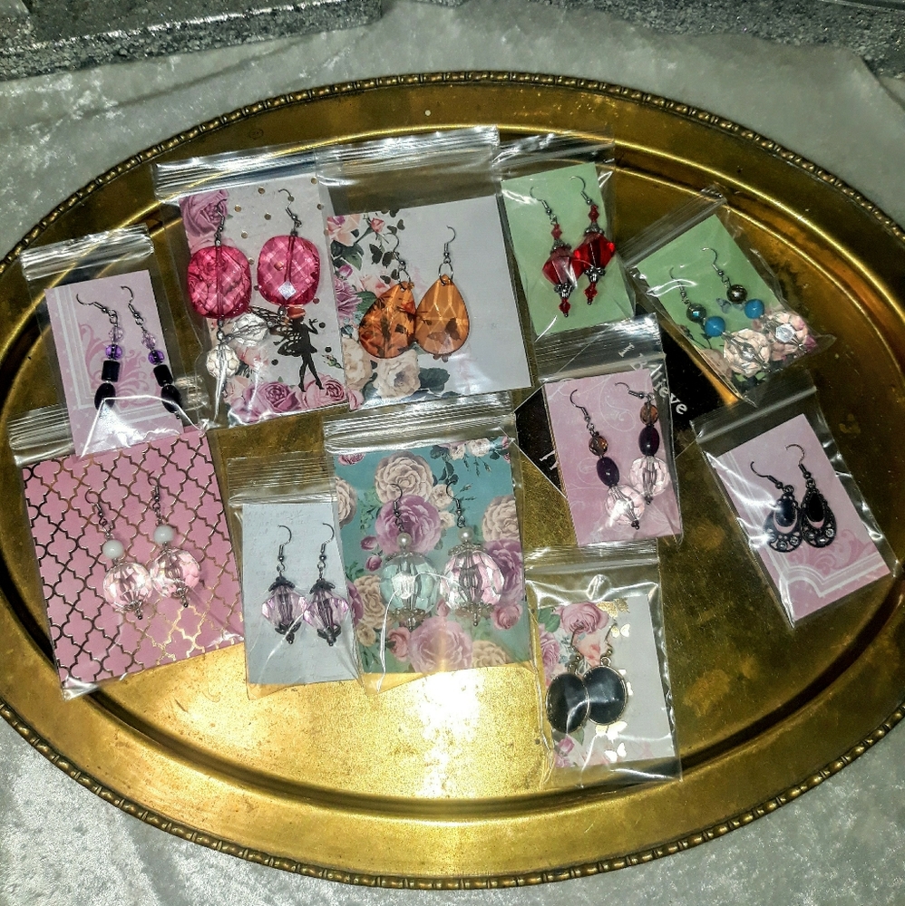 11 pairs of my handmade earrings